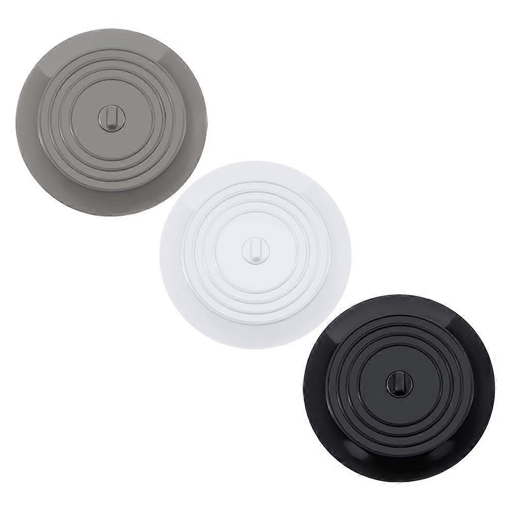 Assorted Color Bathtub Stoppers 3Pcs Ideal For Bathroom Use Flat Drain Cover Silicone Prevent Unpleasant Smells