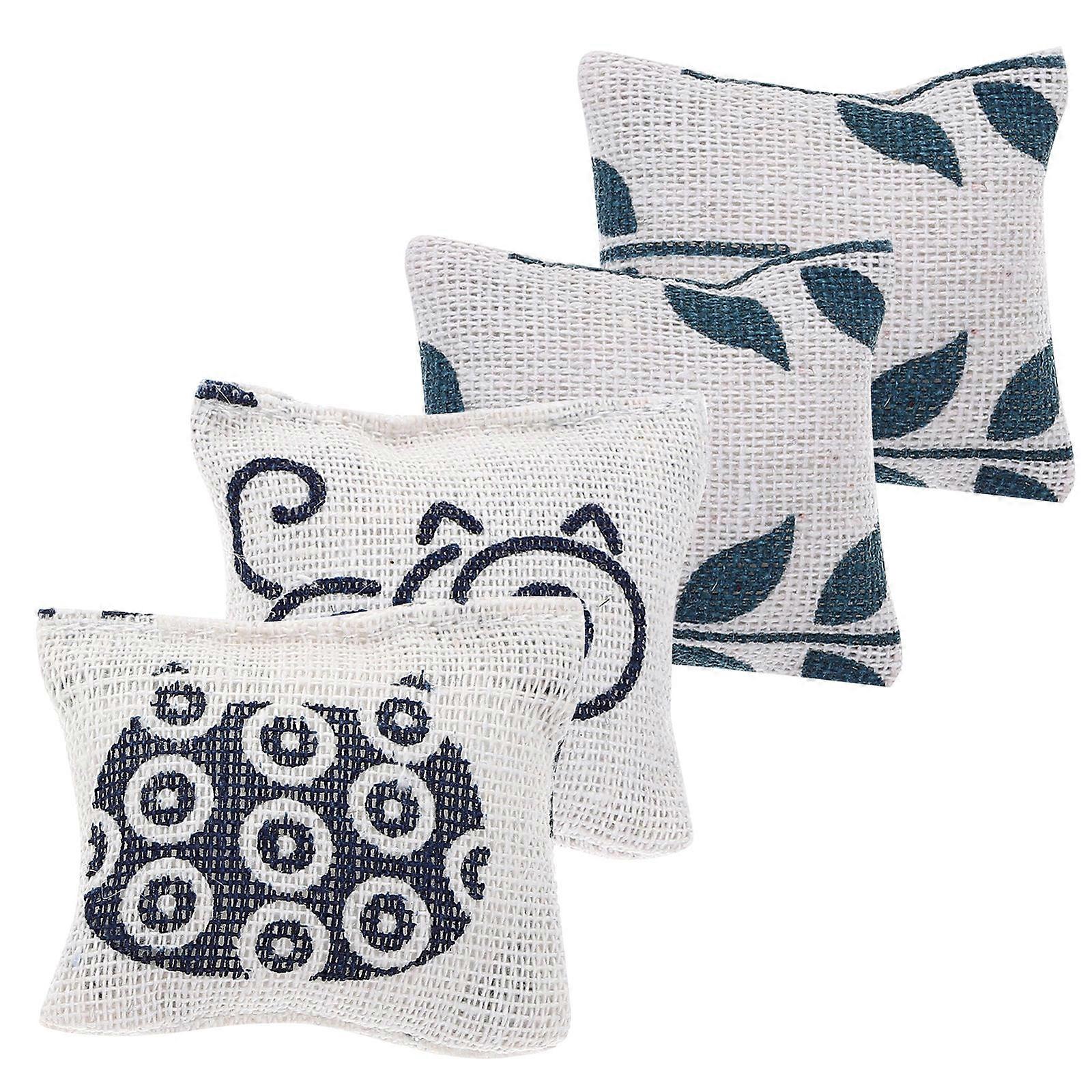 Tiny Pillow Model Designed For Miniature Sofa Decoration 4 Pcs Square Cushions