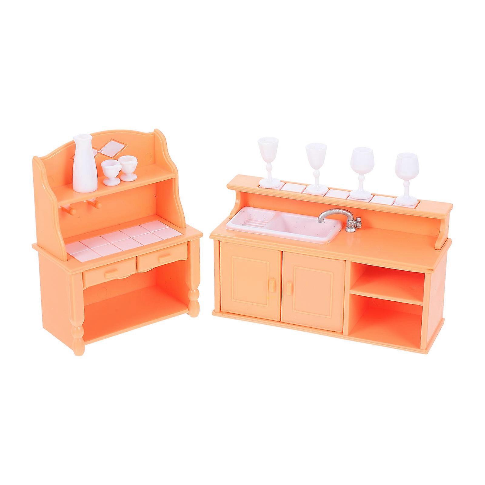 Tiny House Furniture 1 Set Simulation Dishwashing Cabinet Children Toy Collectors Square Style 9.60X5.50X3.20cm Home Atmosphere Addition