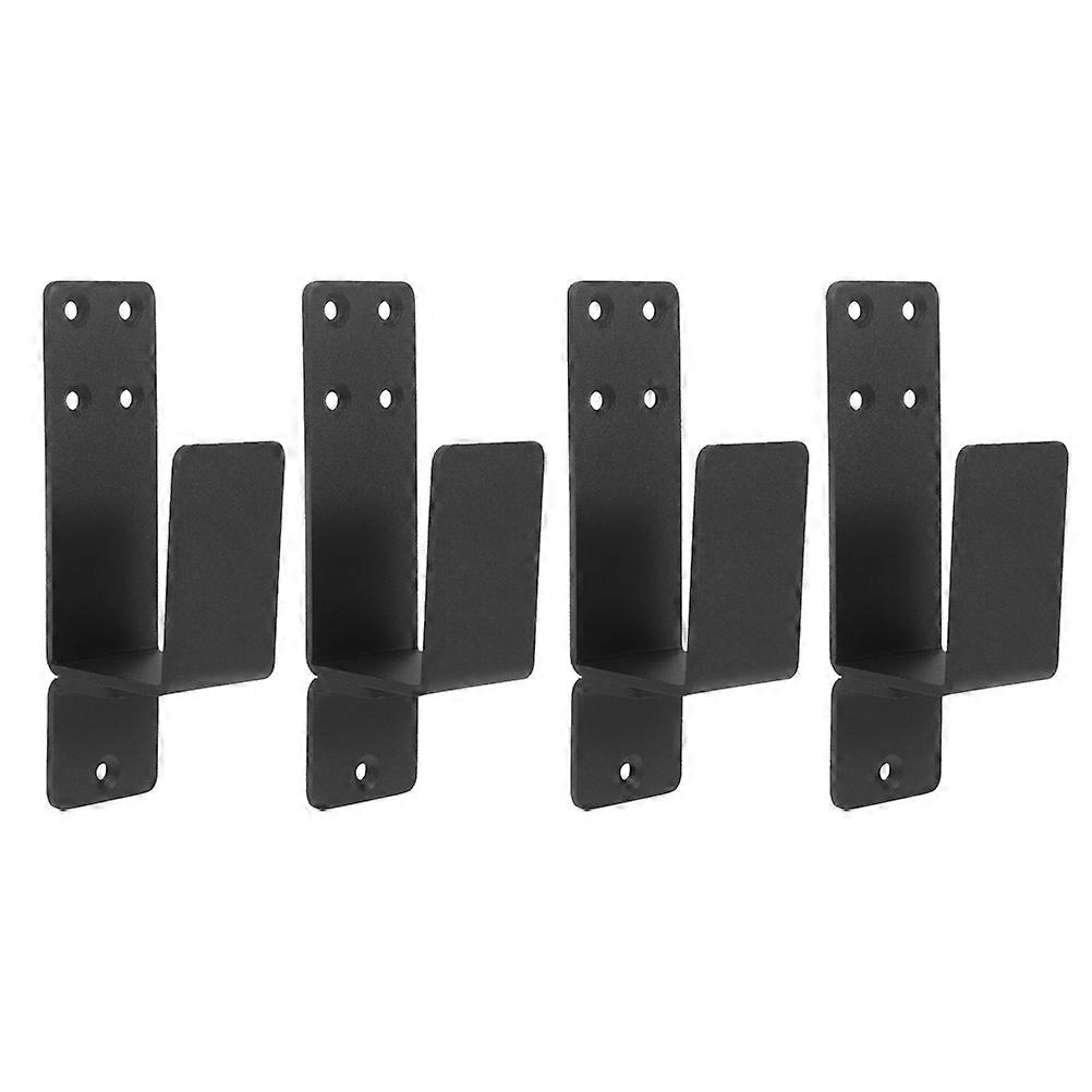 Durable Shaped Door Mount Brackets for Sliding Bar Support Heavy Duty Security Brackets for Home Safety Multi Application Use Black
