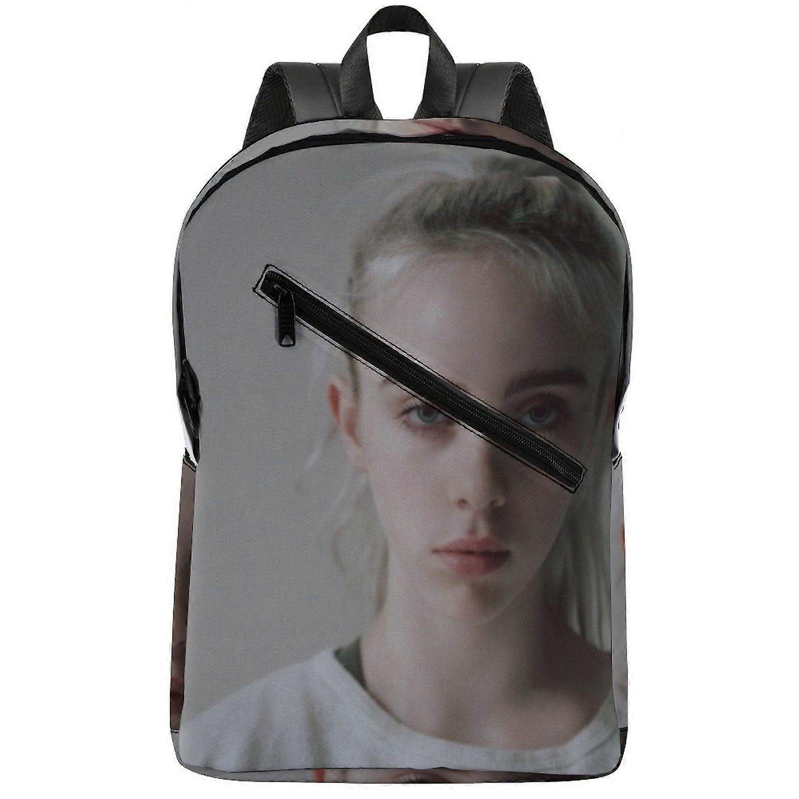 w2998 Billie Eilish Comfortable Semi-Full Print Backpack with Breathable Padding and Cushioned Back Support u2998