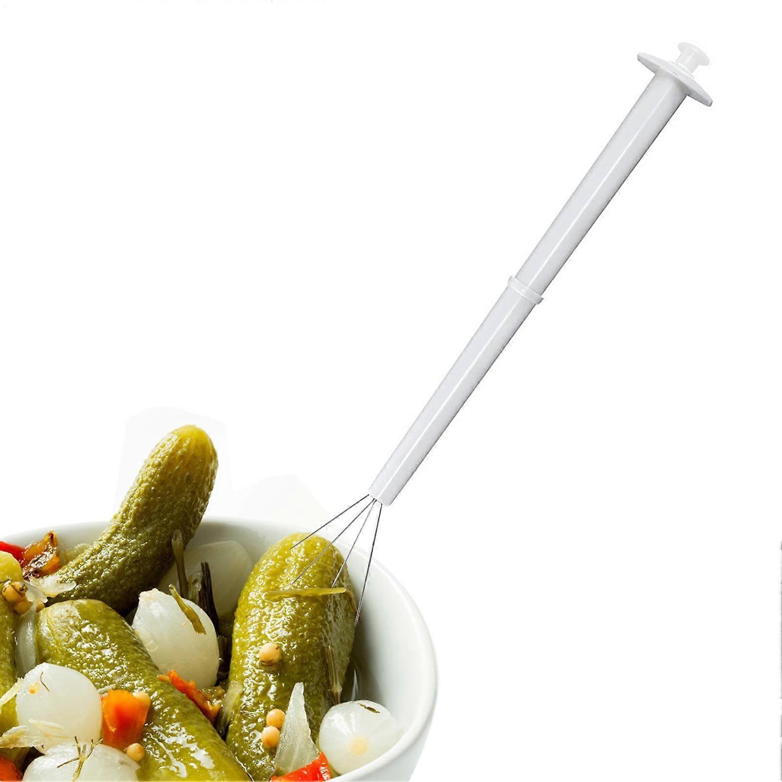 Pickle Fork - Jar Pincher Tool for Easy Pickle Serving, Glass Handling, and Small Object Retrieval, White
