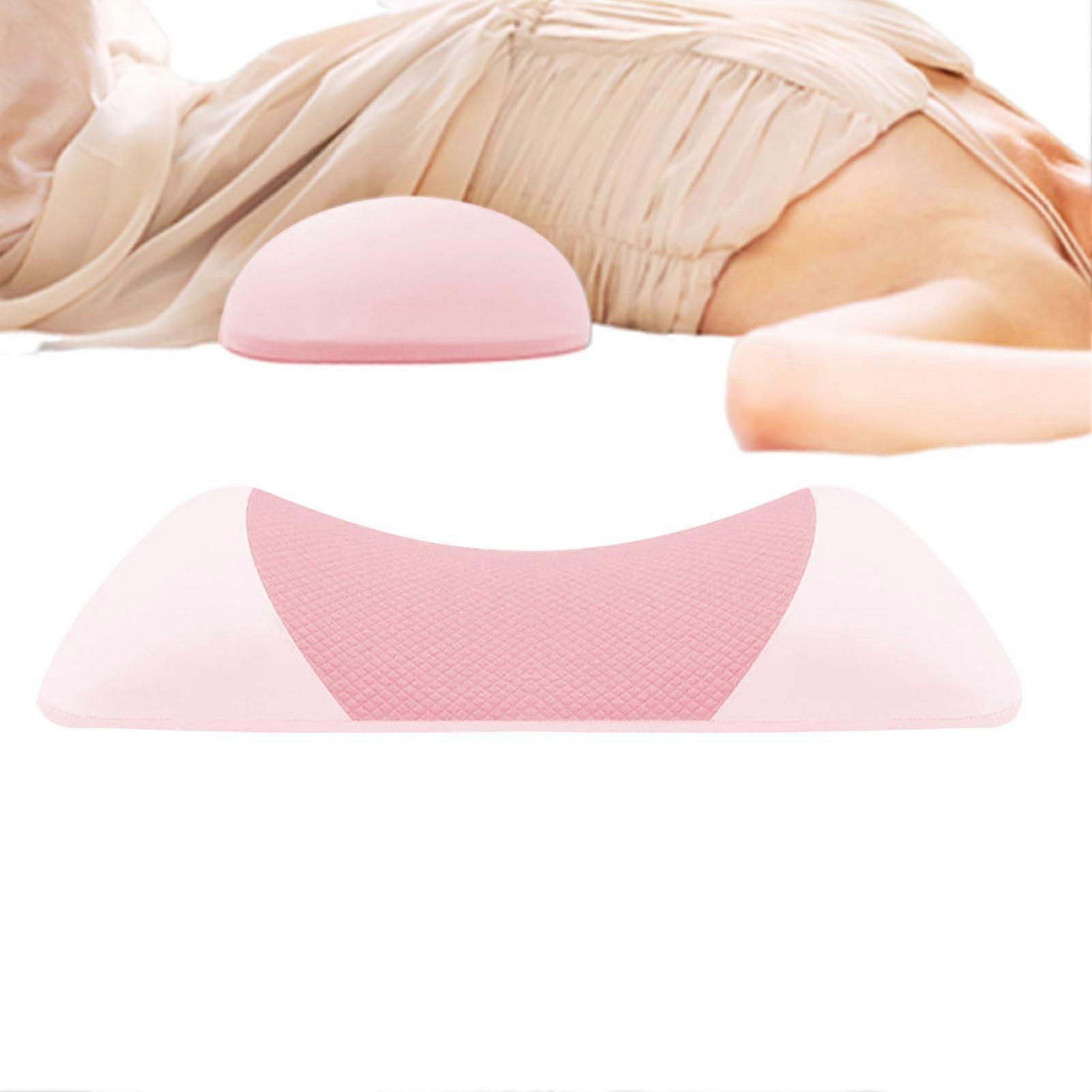 Lumbar Support Pillow For Bed, Foam Orthopedic, Contoured, Cooling, Posture Correction, Rose