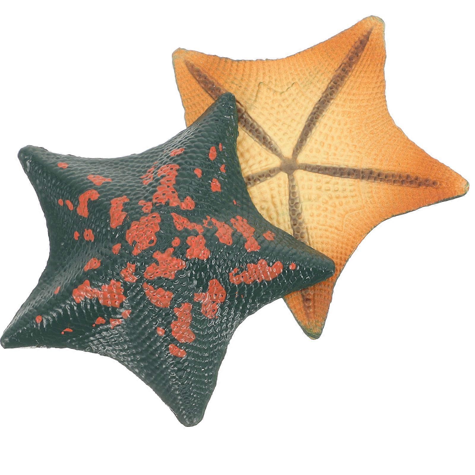 PVC MultiColored Sea Star Decor for Desktop Decoration Safe Durable Realistic Design 2 Pieces