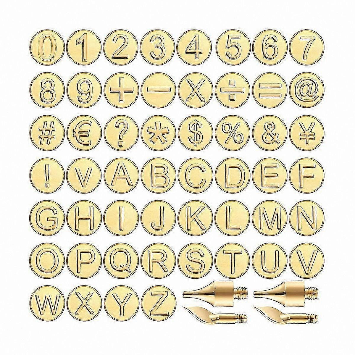 56-Piece Wood Burning Tool Kit with Alphabet and Number Stamps for DIY Wood Crafting and Eming Projects