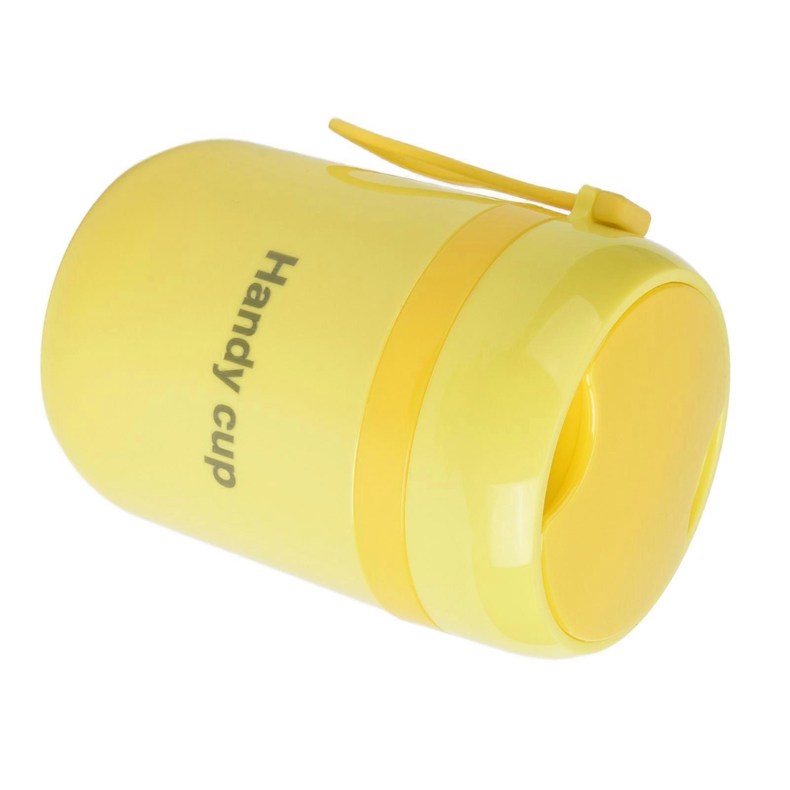 500ml Insulated Soup Container, 9x12.5cm, Foldable Spoon, Jaune Fluo