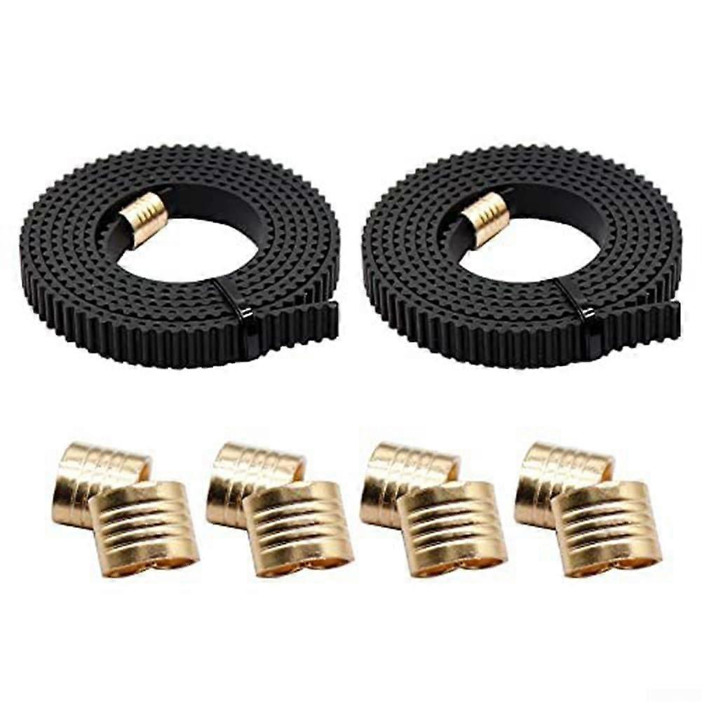 Drive Timing Belt Rubber Set 2GT 6mm, 2 Pieces with Copper Buckles, Compatible with Popular Models and Specifications