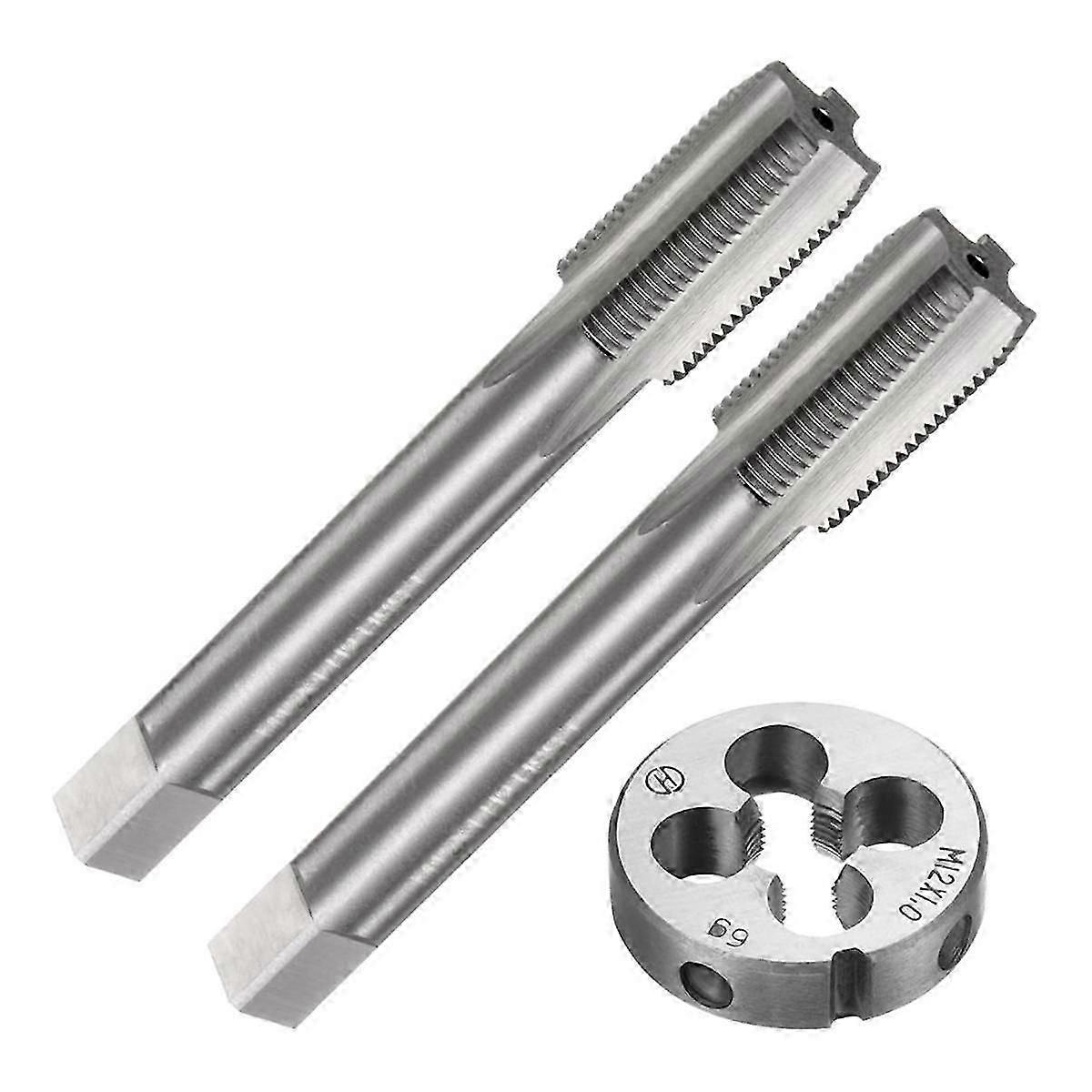 3Pcs Tap and Die Set, Metric M12 X 1 Thread Taps & Round Die, Tapping Threading Tool Tap & Die Kit
