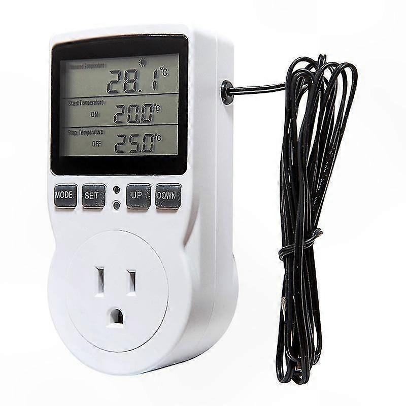 EU Plug Digital Thermostat Socket with Timer and Sensor for Heating Cooling Control