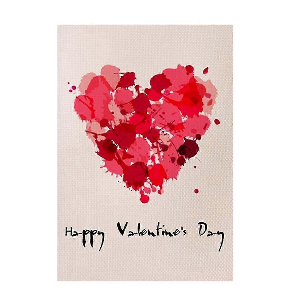 2 Sizes 4 Pattern Valentine Flag, Double Sided Valentine's Day Flag Red and White Love Val