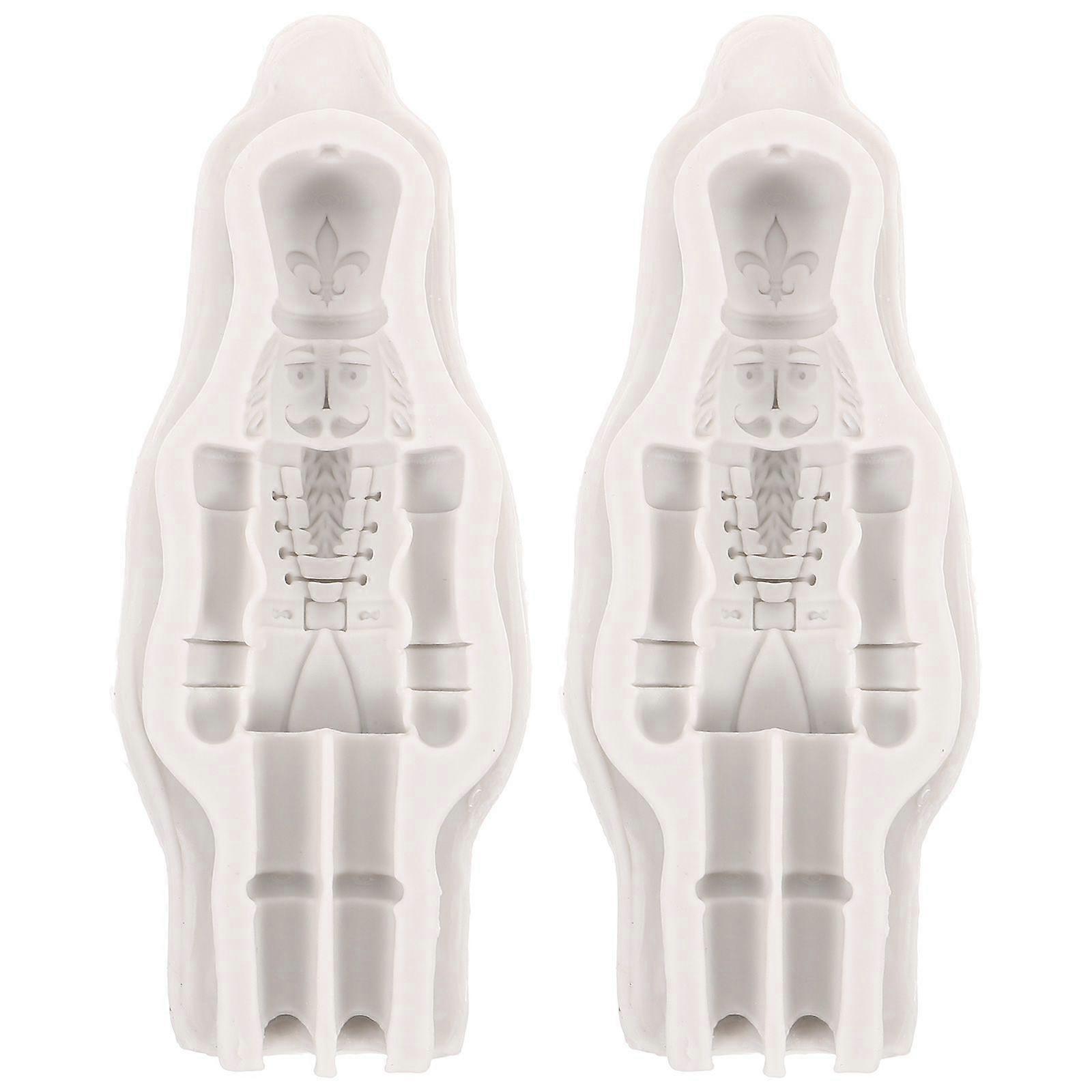 2Pcs Christmas Nutcracker Soldier Mold Nutcracker Soldier Shape Craft Mold for Nutcracker Soldier