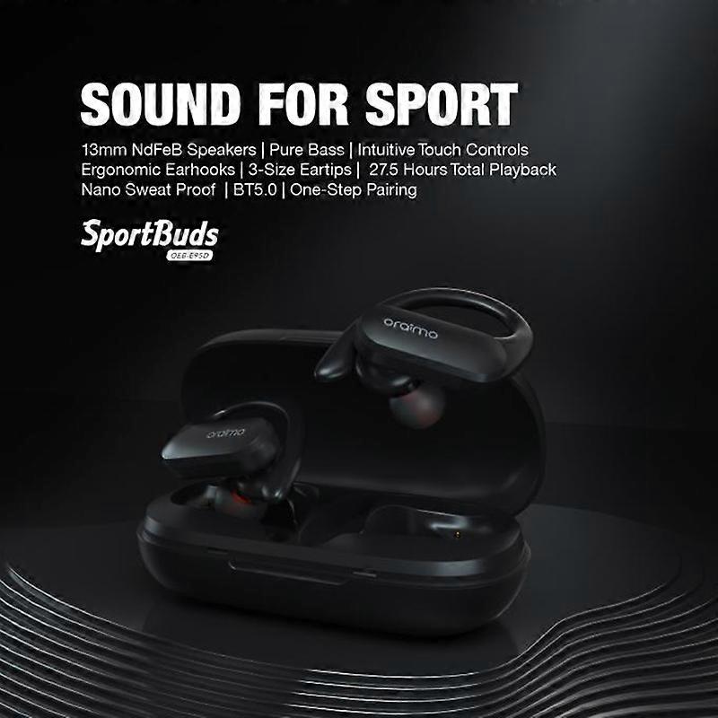 Oraimo SportBuds True Wireless BT5.0 Earbuds with Punchy Bass and Secure Fit