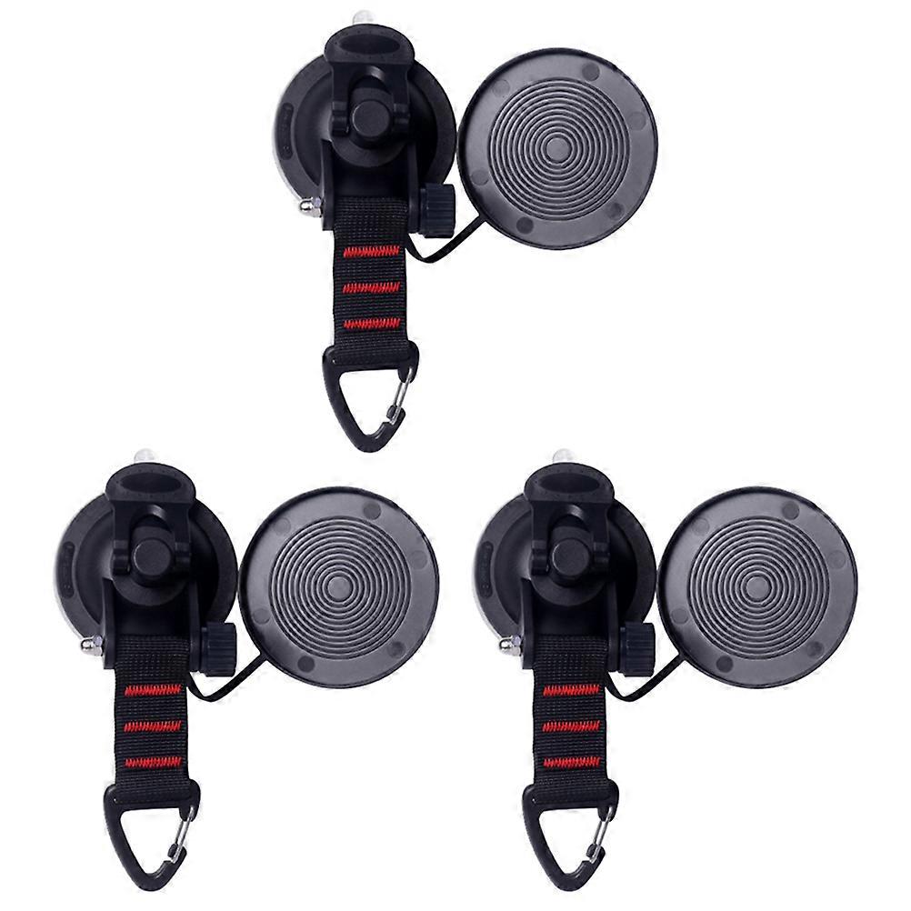 Hooks for Tent Durable Canopy Accessories Outdoor Camping Car Use Black Silicone Plastic Reusable 3Pcs