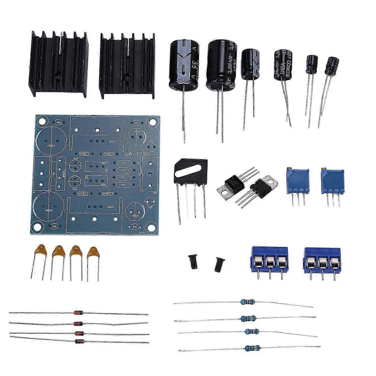 LM317 LM337 Positive and Negative Dual Power Adjustable Power Supply Board Diy Kit