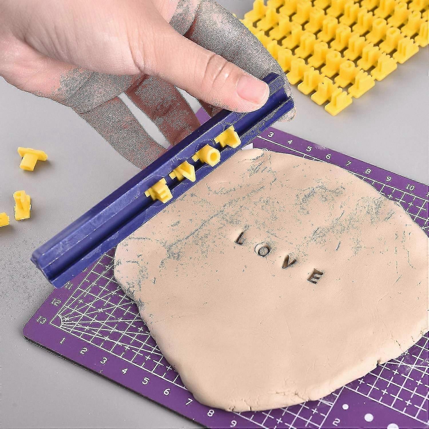 Ceramic Clay Emer Stamp for Pottery Crafting with Alphabet and Number Symbols