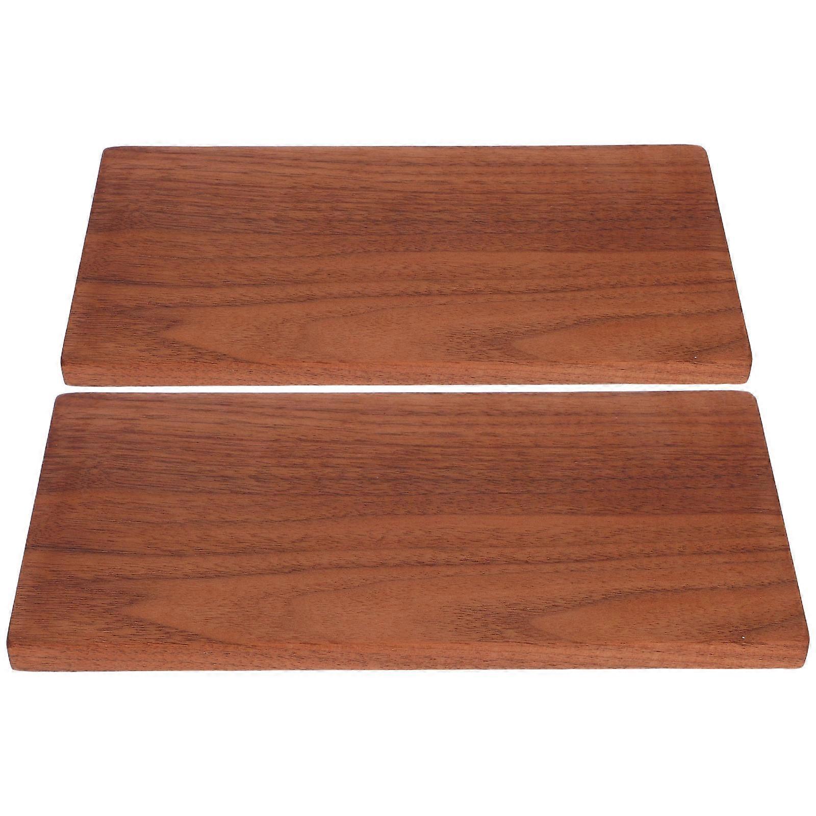 2pcs Walnut Craft Boards Natural Grain Solid Wood for DIY Projects Light Brown 20x10cm 1cm Thick