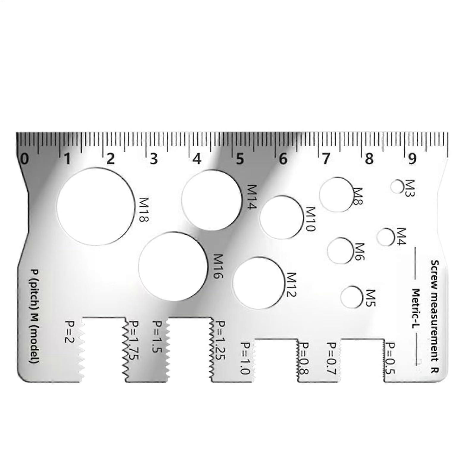 Thread Checker Portable Bolt Sizer Tool | Stainless Steel Screw Sizing Tool for Technicians Mechanics Electricians
