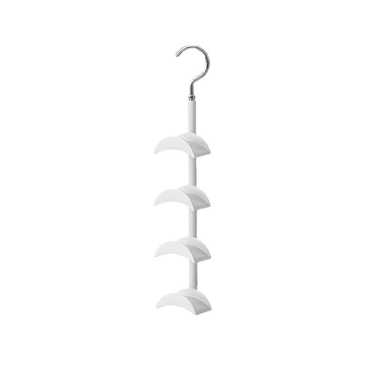 Space Saving Rotating Closets Hook Systems 4 Hanger Design For Bag Storage Accessories Organization 22LB Capacity  White