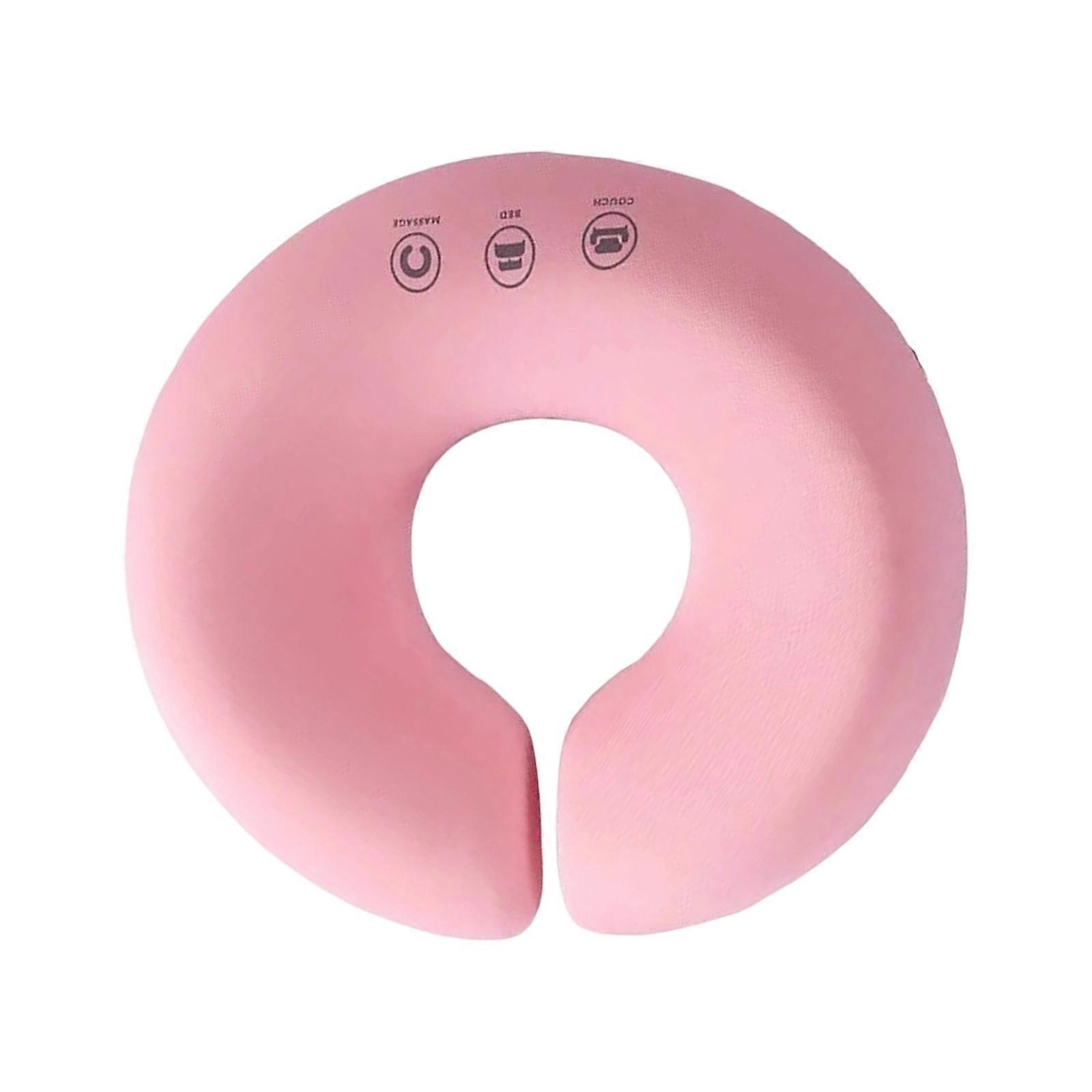 Travel Friendly U Shape Pillow Memory Foam Cushion Breathable Fabric for Sleeping Work Postures Alignment  Pink