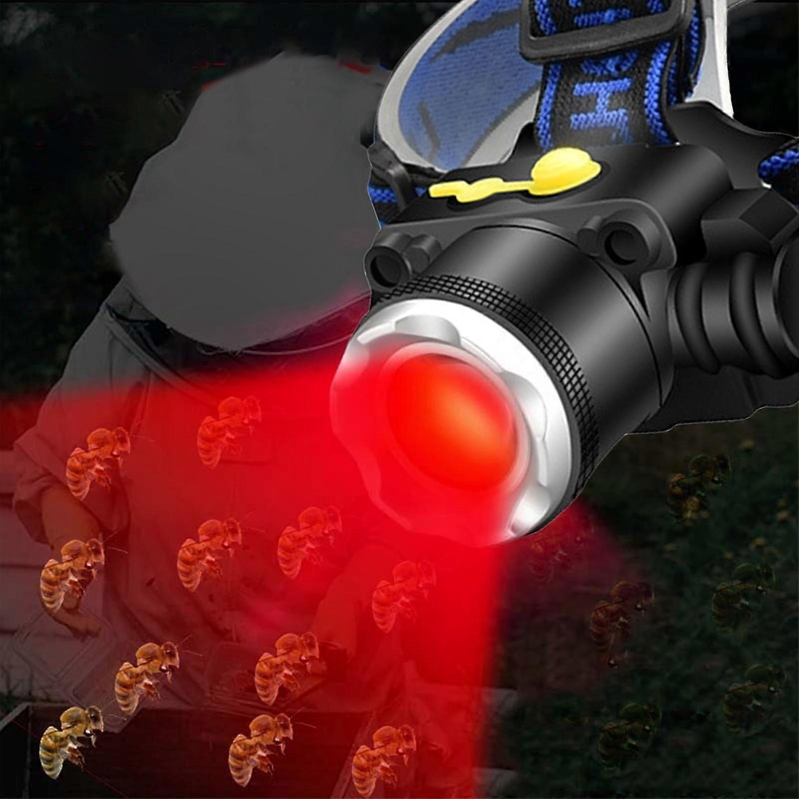 Beekeeping Headlamp with Red and White Light for Hive Inspection and Honey Collection