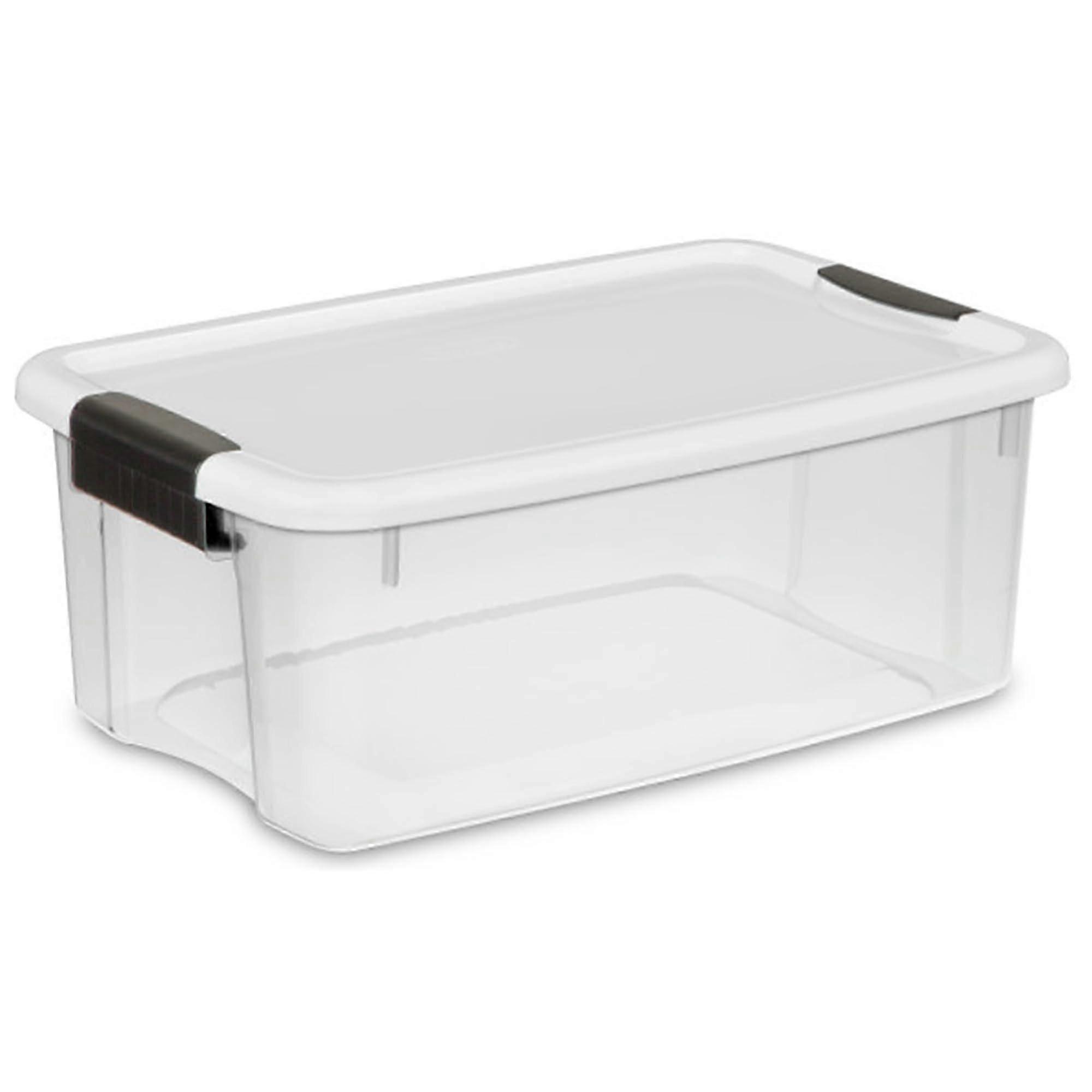 6 Pack Stackable Clear Plastic Storage Bins 18 Quart