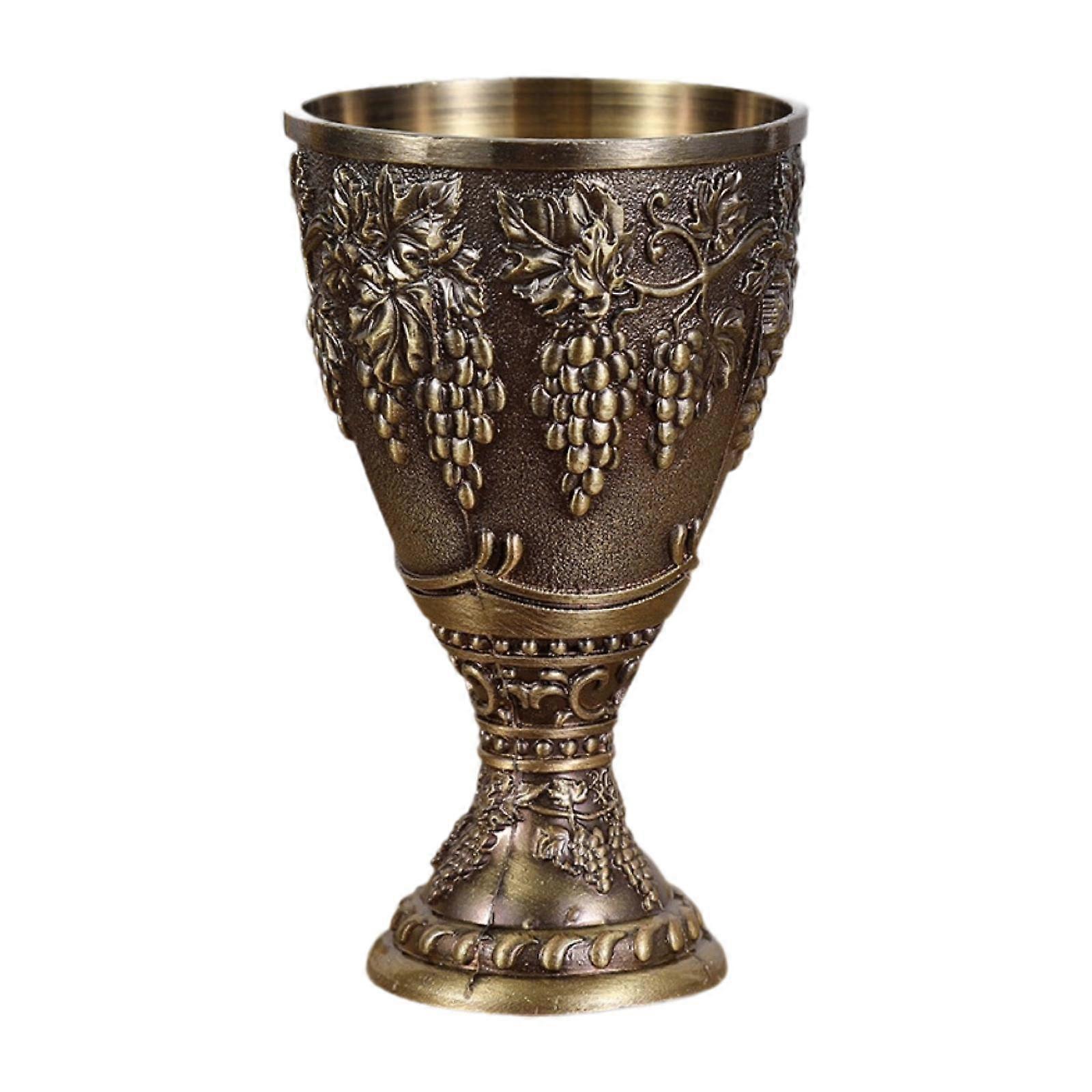 Vintage Medieval Goblet Drinking Glass Retro Elegant Gifts Multipurpose Carving