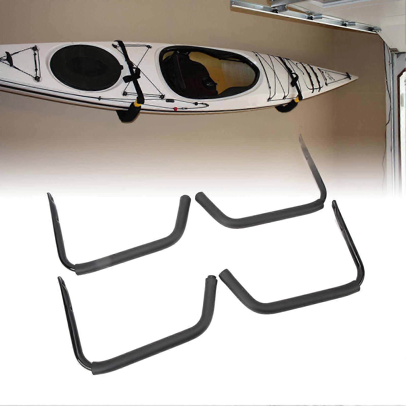 4pcs Kayak Storage Hooks Wall Mounted Iron Rack 50kg Capacity Black