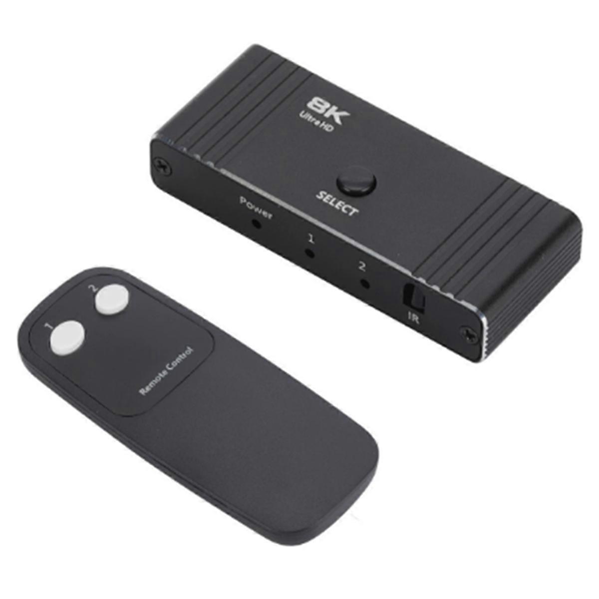 8K -Compatible Switch 8k60hz Switcher 2 in 1 Out Bi-Direction Switch Display Adapter Splitter Converter 1 in 2 Out