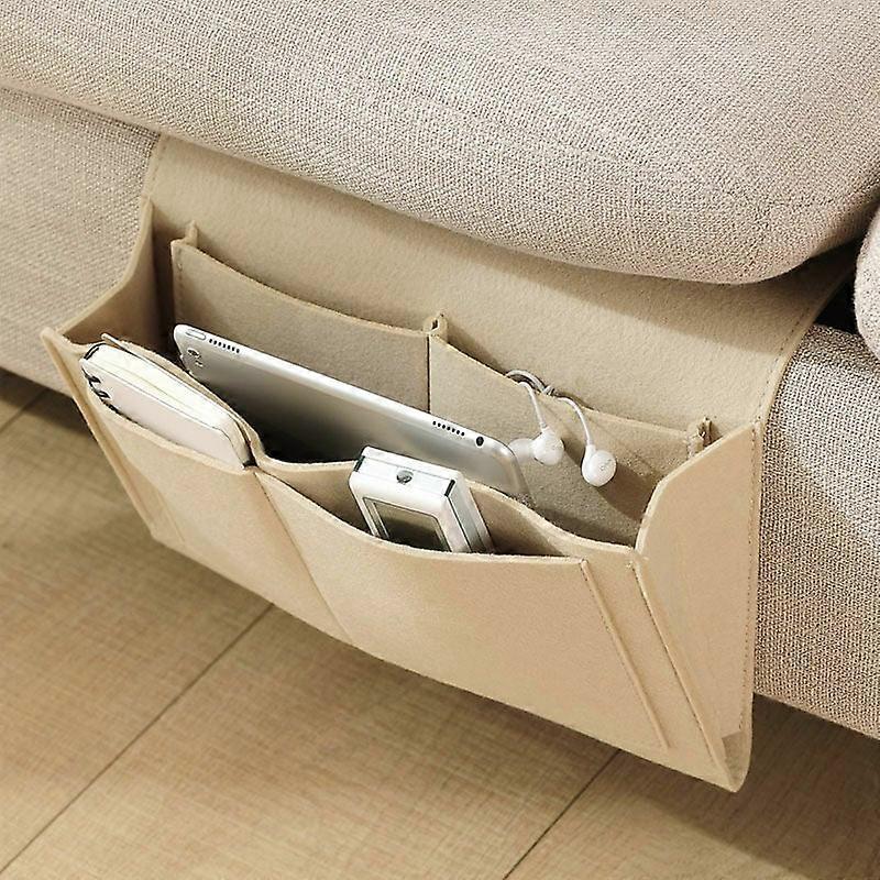 Beige - Felt Bed Cover with 5-Compartment Sofa Storage