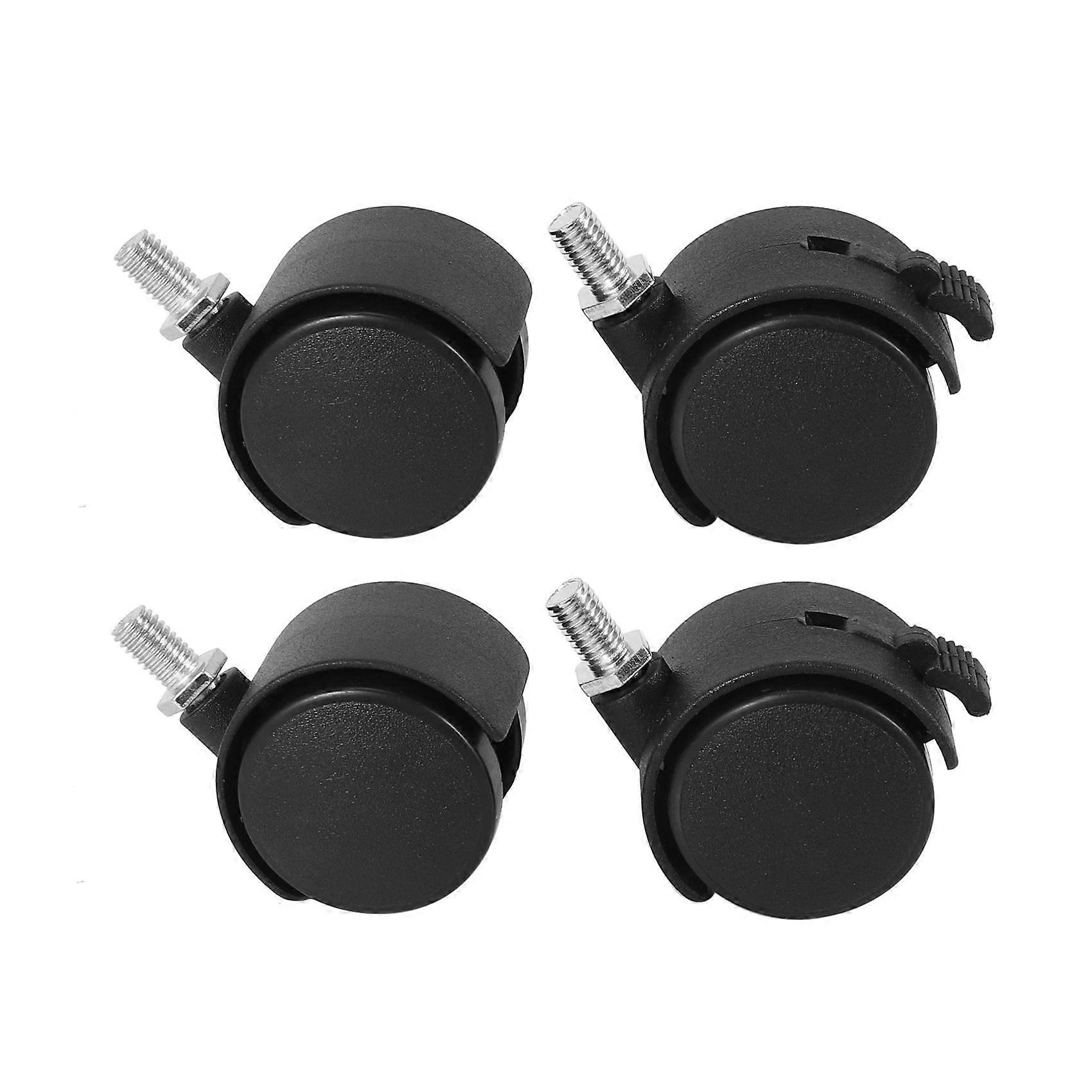 Set of 4 Screw In Caster Wheels - 2 With Lock Function