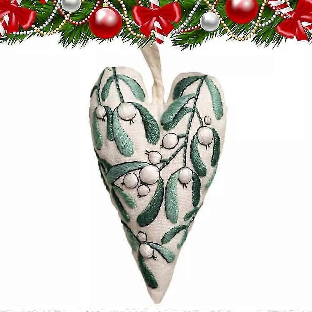 طقم تطريز قلب عيد الميلاد للزينة DIY