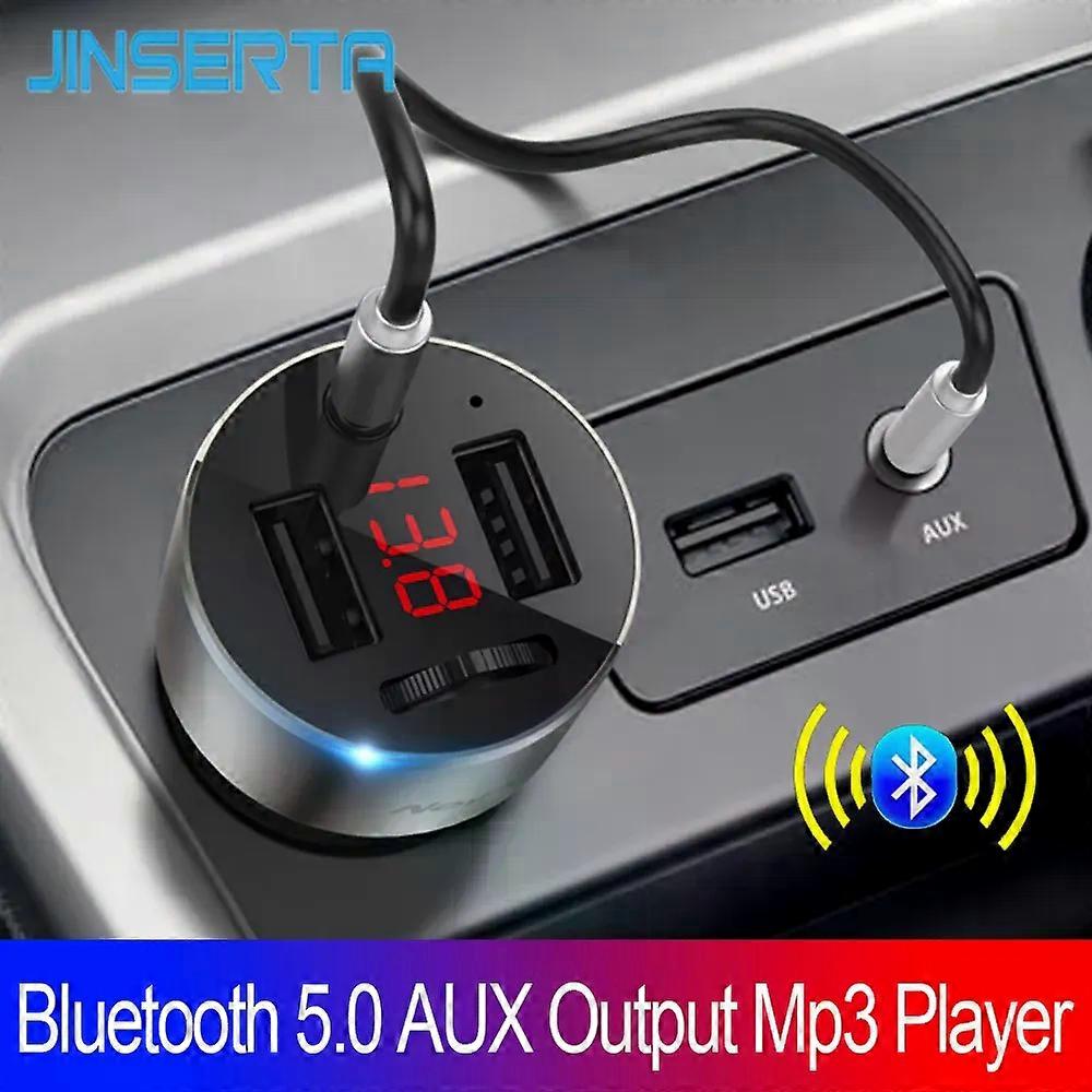 Car Handsfree Bluetooth 5.0 FM Transmitter AUX Output Mp3 Player 4.8A Dual USB Car Charger Support U Disk Music Play