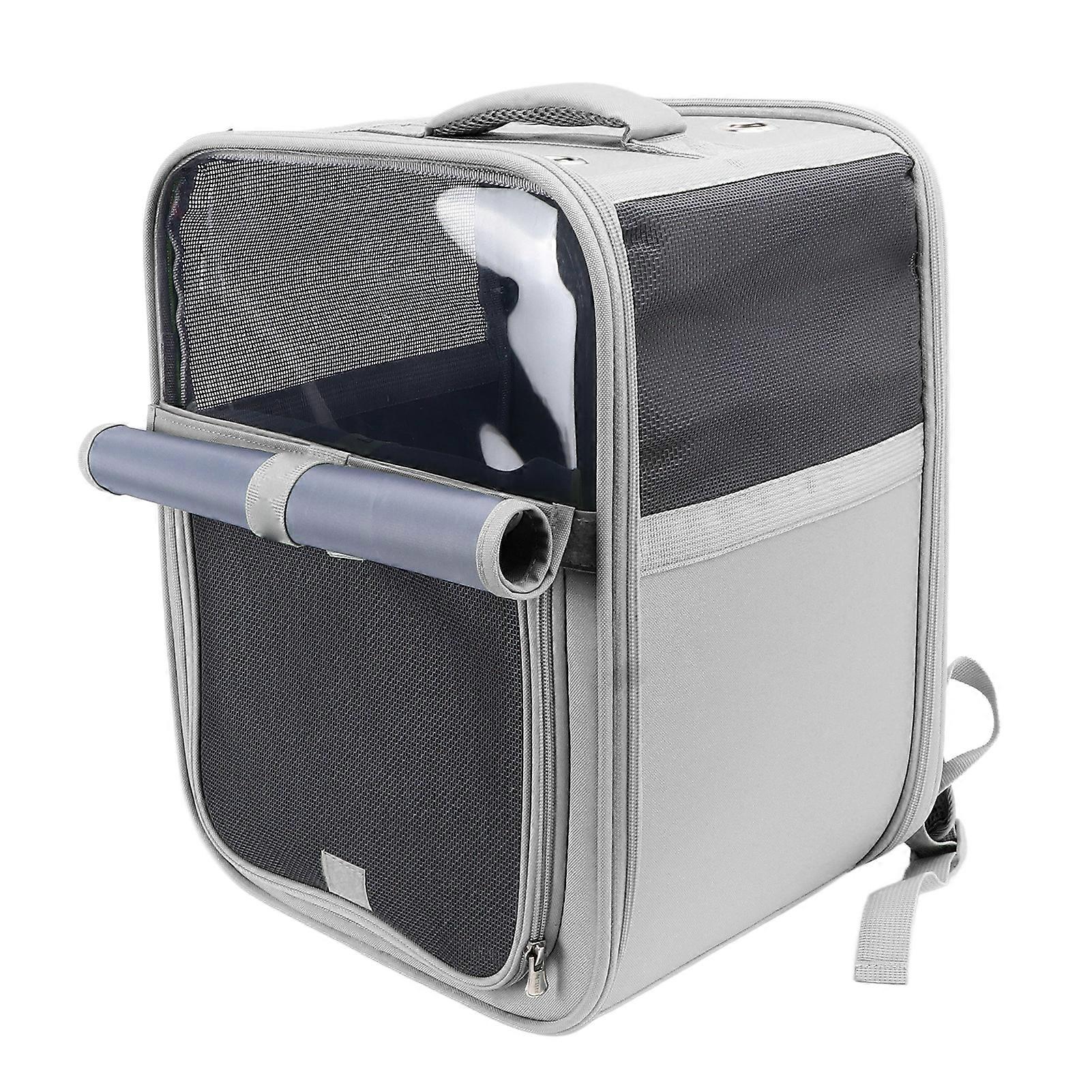 Pet Backpack Carrier Mesh Breathable Cat Backpack with 3 Sided Mesh Design for Small Dog Cat RabbitAgate Grey 