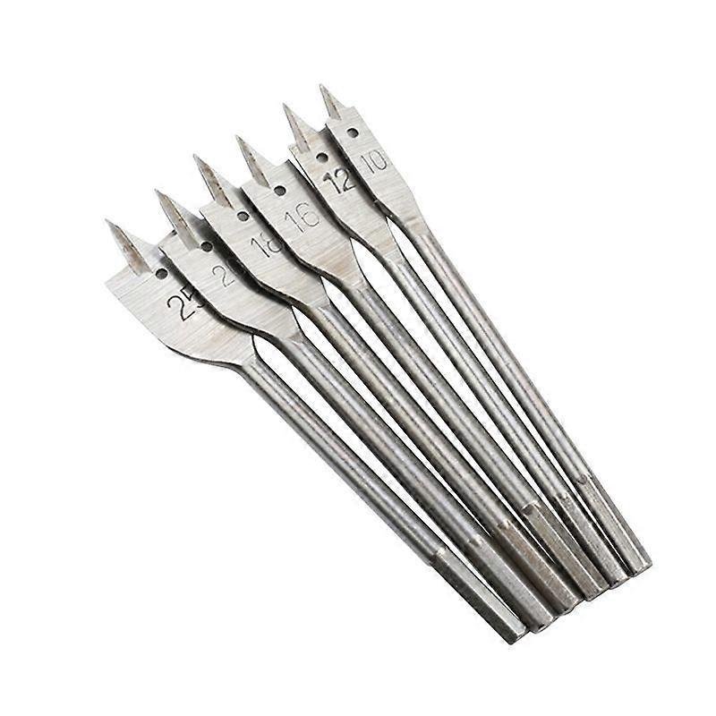 Carbon Steel Flat Wood Drill Bit Set, Three Point Paddle Bit Gray (10-25mm