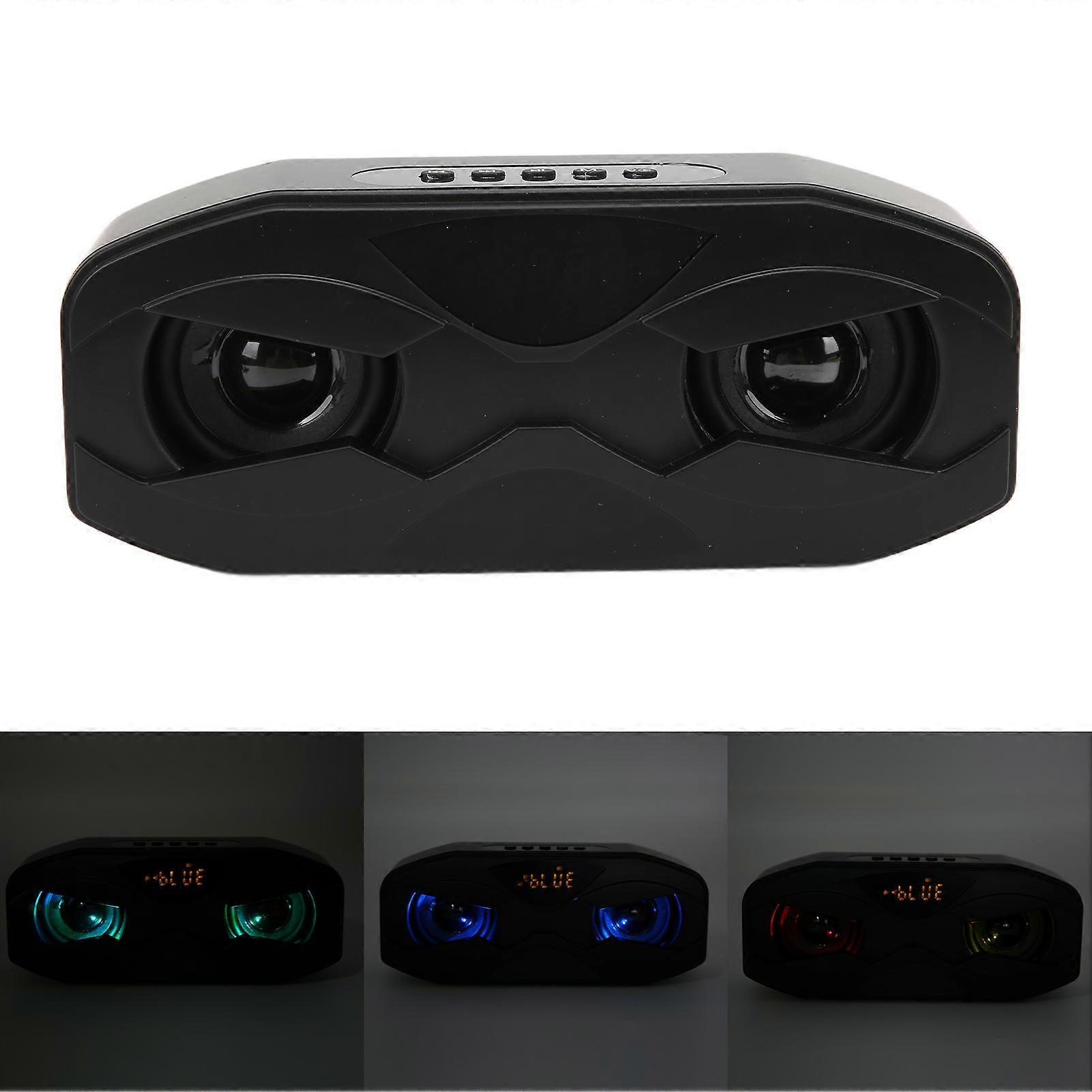 Robot Design Wireless Speaker 2500mAh Built-In Mic LED Light Black