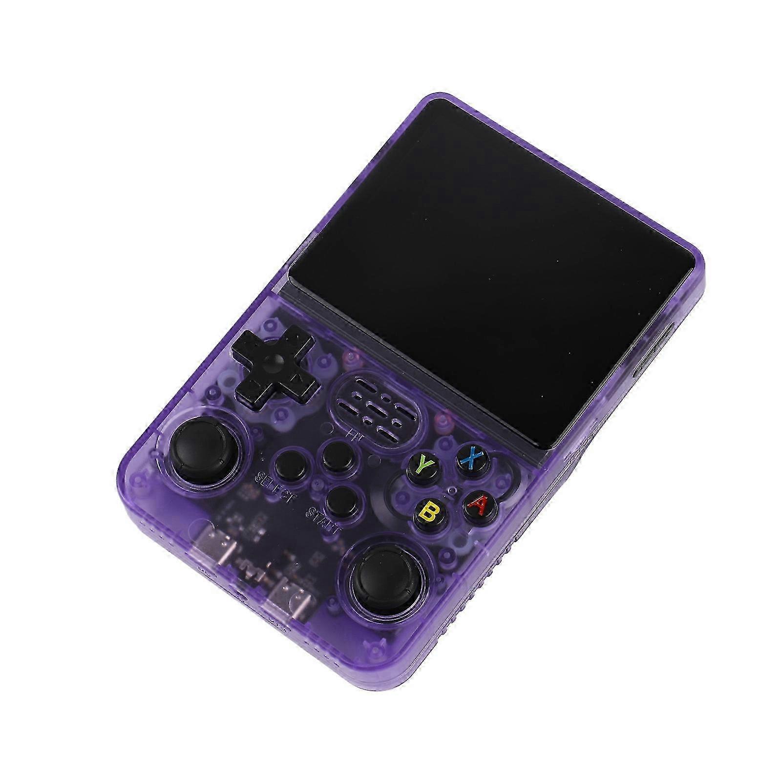 2025 Handheld Retro Gaming Console 3.5 Inch Screen DDR3L 1GB Retro Video Game Console Transparent Purple