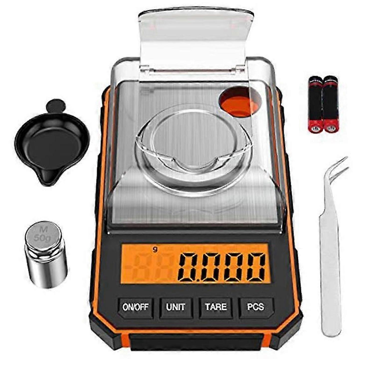 Digital Milligram Scale 50G/0.001G, Lab Digital Pocket Scale, Orange