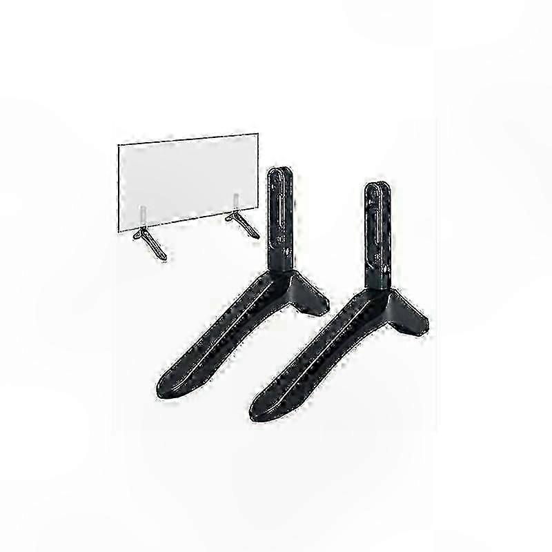 Universal TV Stand Base with Anti-Slip Pads for Flat Screen TVs Easy Setup Space Efficient Black