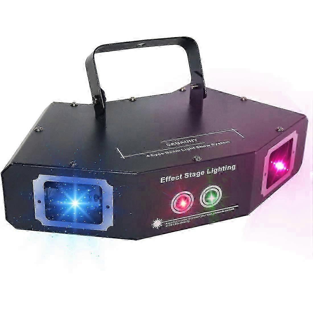 Dj Light, Quad Beam Effect Stage Light Rgb Sound Control Pattern Party Light, Dmx Controlled Strobe Light For Birthday Friends Party Disco Club.