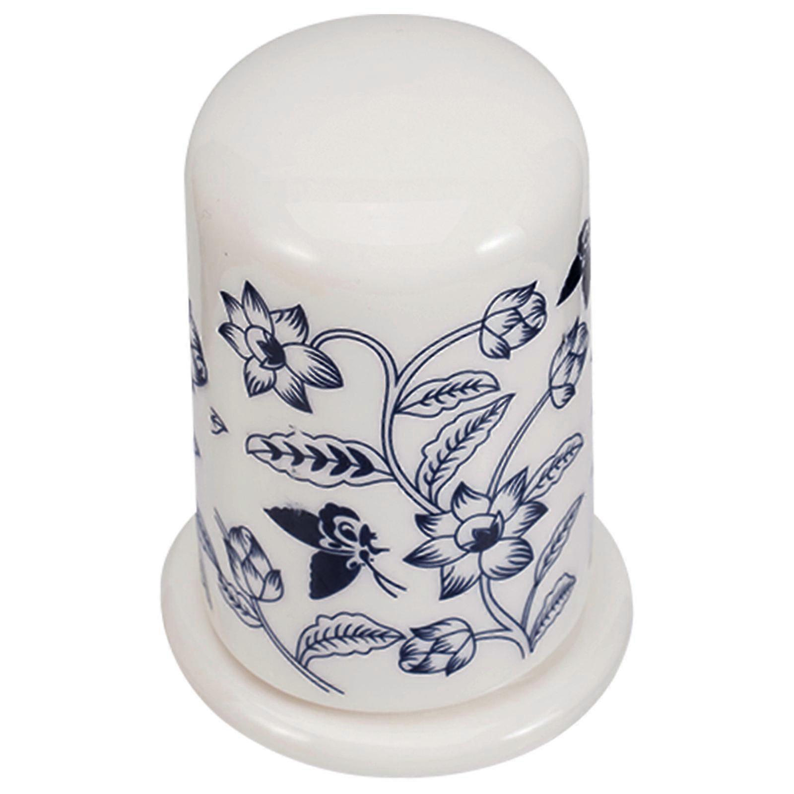 Toothpick Holder Ceramic Container for Home 2Pcs Blue Toothpick Dispenser