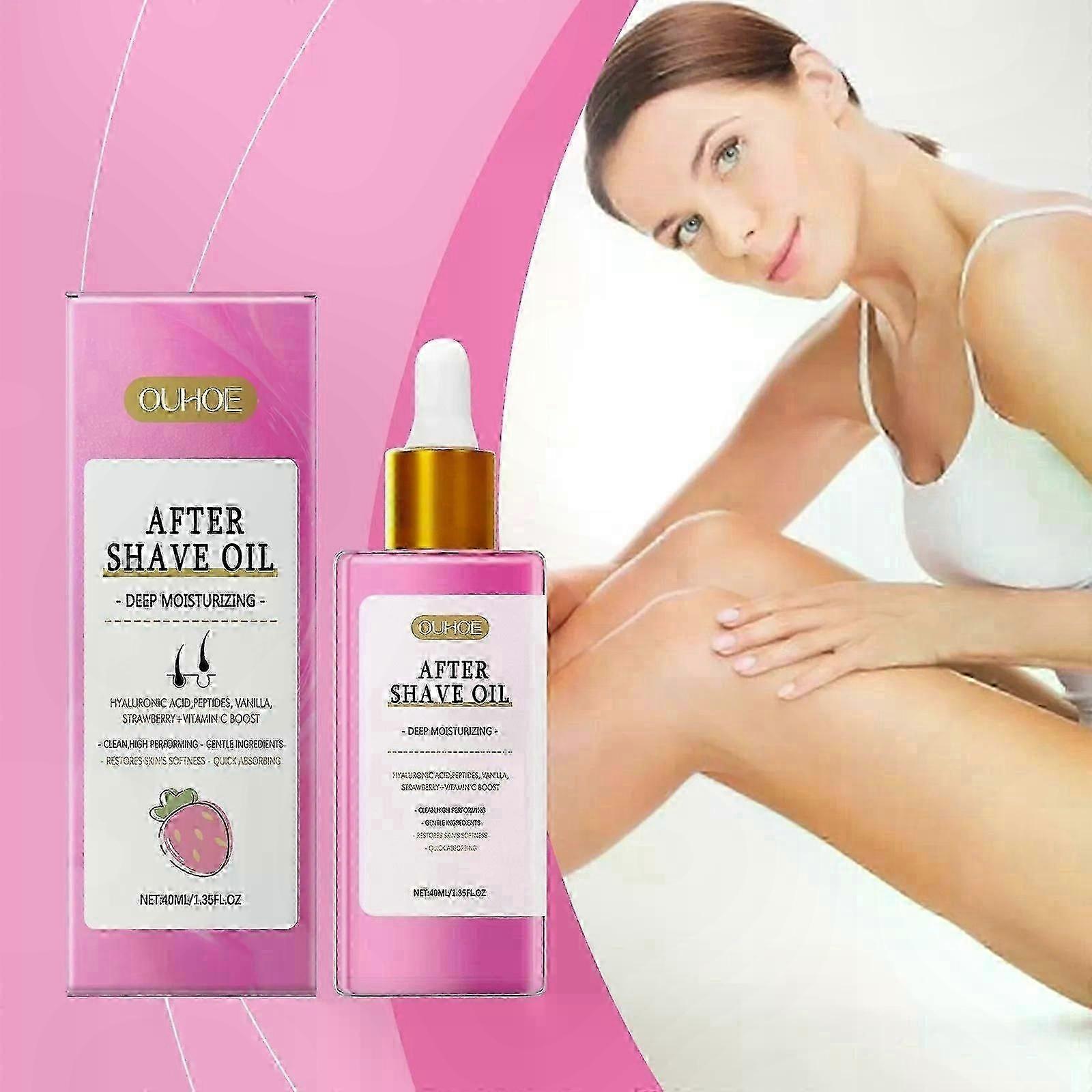 Hydrating Post-Shave Oil with Strawberry and Vanilla, Reduces Ingrown Hairs and Dryness, Suitable for Everyday Use