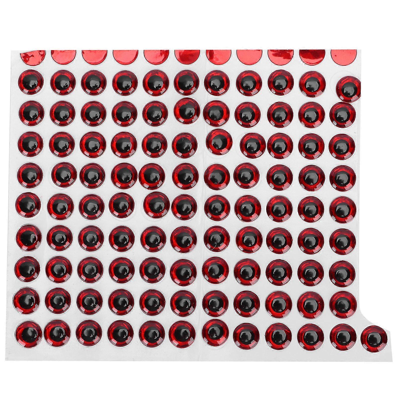 100PCS/Pack Fishing Lure Eye 9mm 3D Realistic Fishing Eyes for Making Fishing BaitRed