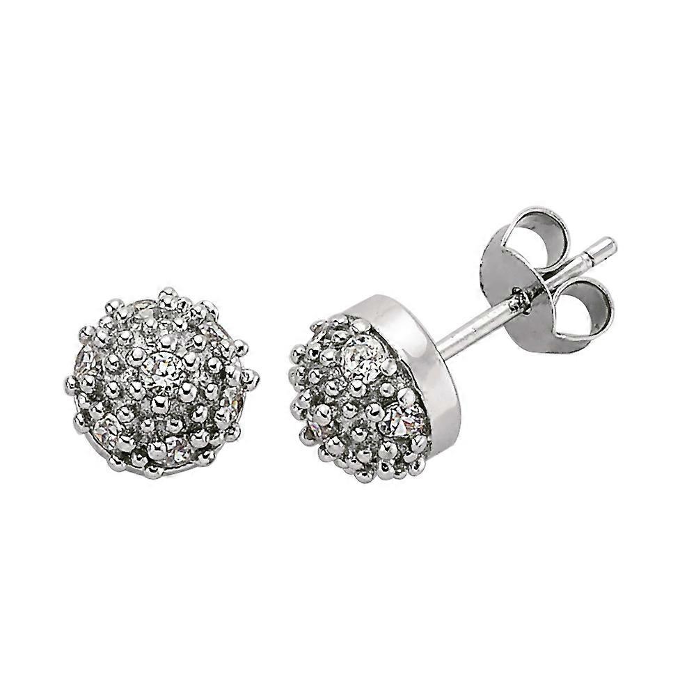 Jewelco לונדון גבירותיי סטרלינג כסף מעוקב זירקוניה דיסקו כדור יתד עגילים