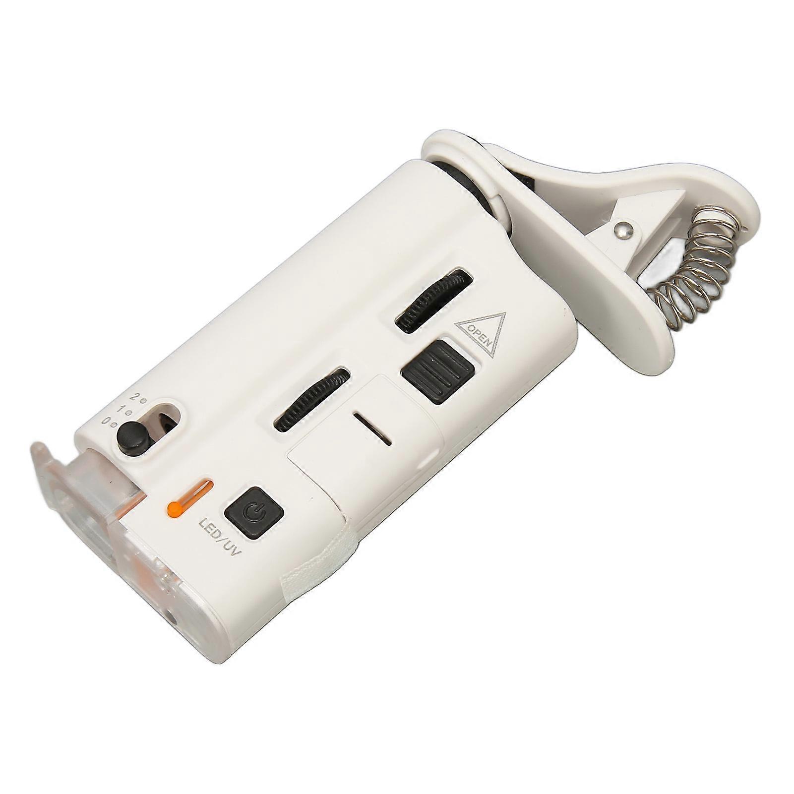 Mobile Phone Microscope 60-100X Zoom LED UV Light Magnifier