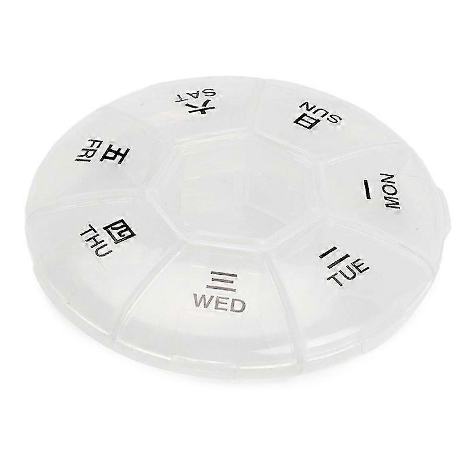 Round Portable Pill Box Medicine Planner Small Case