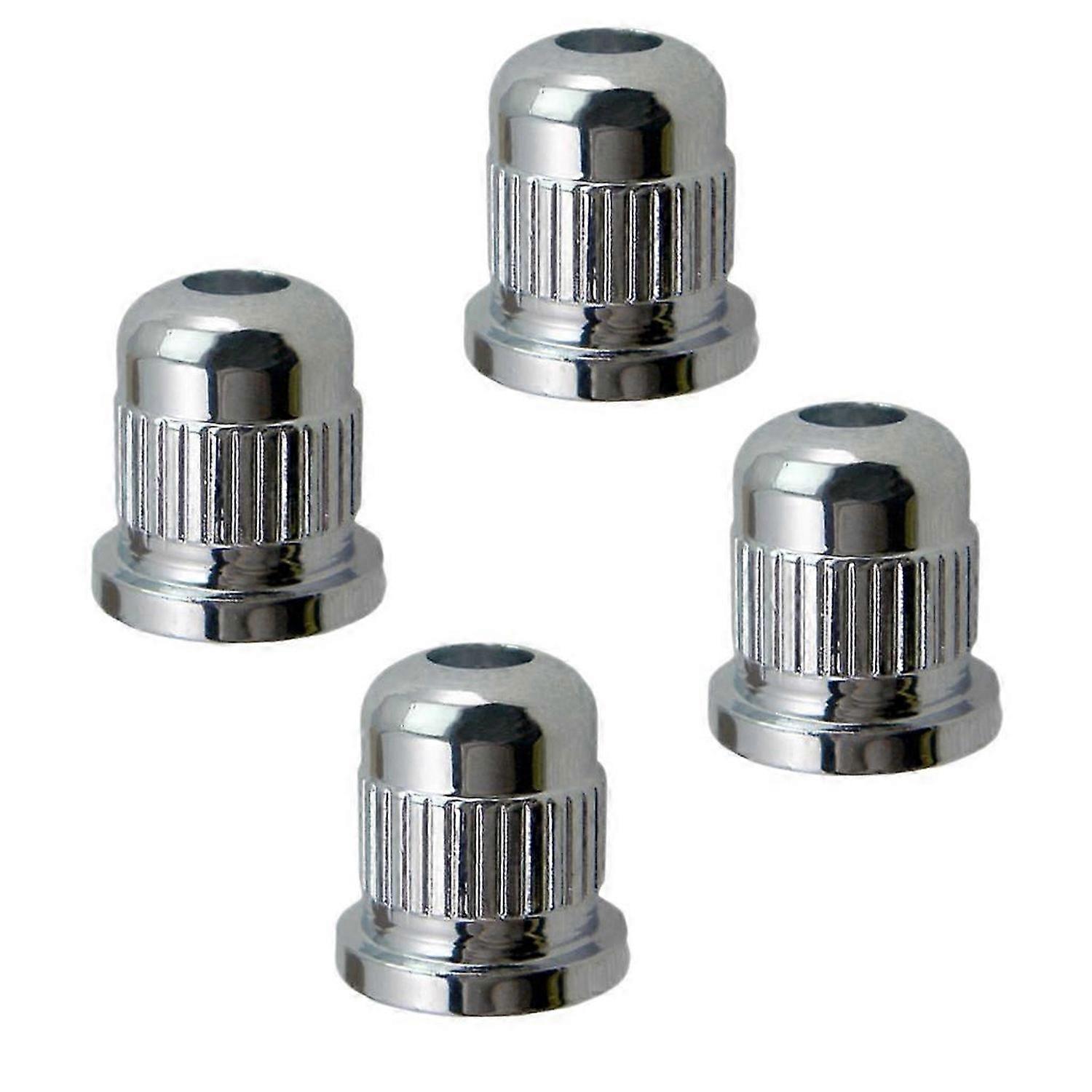 4 Pcs Guitar String Mounting Ferrules for Universal Bass Body,Silver