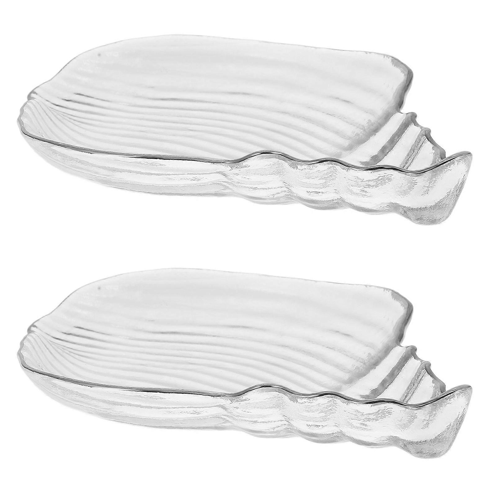 Ocean Series Fruit Dish Glass Snack Dish for 2Pcs Durable Transparent Use