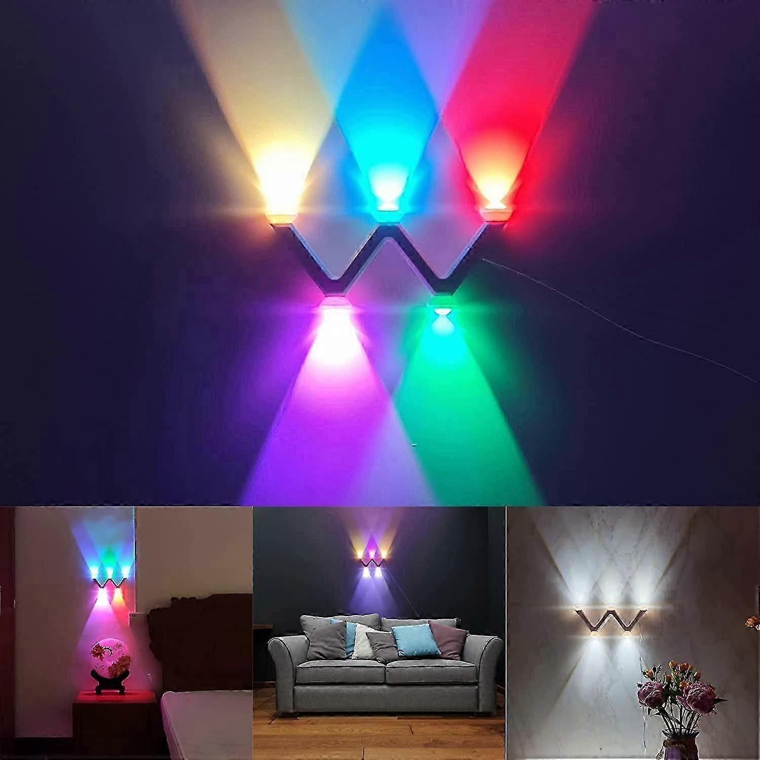 LED Night Light, RGB Wall Light Designed as W/M Shape, can be Placed up and Down Lighting, Suitable for Home, Bedroom, Holiday Decoration, Party or Pr