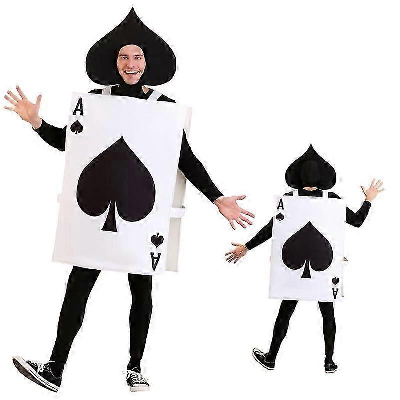 ポーカーコスチューム、スペードのエース、コスプレ、ハロウィーンコスチューム、カーニバル、大人のための変装