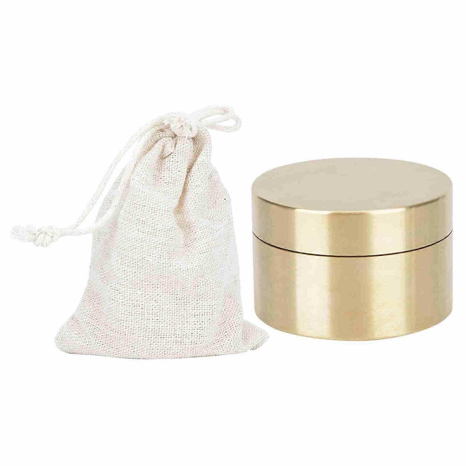 Outdoor Waterproof Round Shape Brass Box Metal Jewelry Sealed Container Dustproof Moisture Proof Coin Storage Box(M )